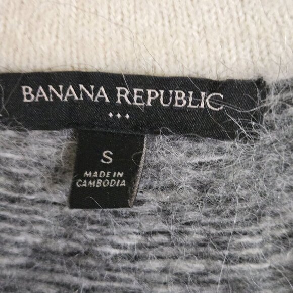 Banana Republic Fairisle Alpaca Blend Sweater S White & Black - Picture 6 of 8